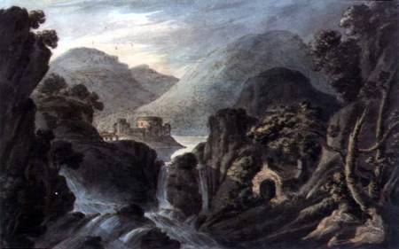 Classical landscape with cascade od Robert Adam