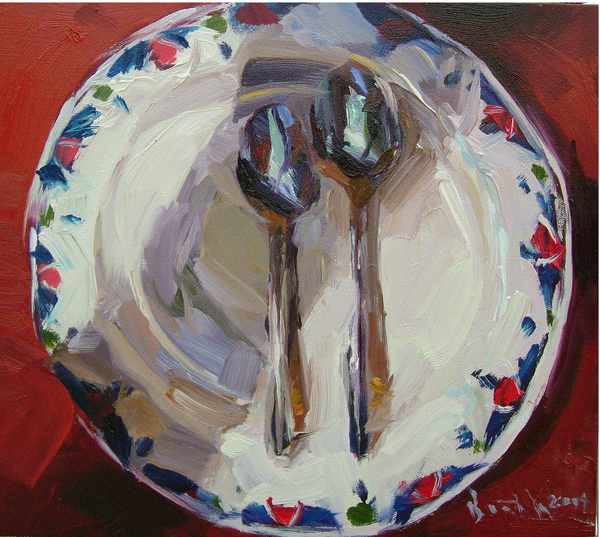 Two Spoons and a Plate od ROBERT BOOTH CHARLES ROBERT BOOTH CHARLES
