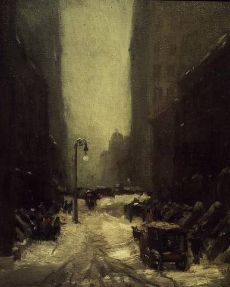 New York Street Under Snow od Robert Henri
