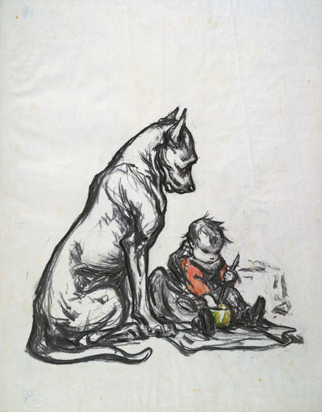 Dog and child od Robert Noir