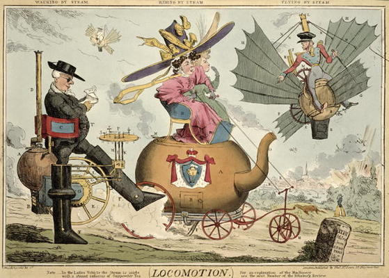 Locomotion - Walking by Steam, Riding by Steam, Flying by Steam, published by Thomas McLean, London od Robert Seymour