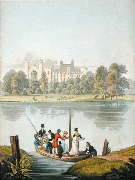 Eton College, and Ferry over the Thames, from 'The Naturama, or, Nature's Endless Transposition of V od Robert the Younger Havell