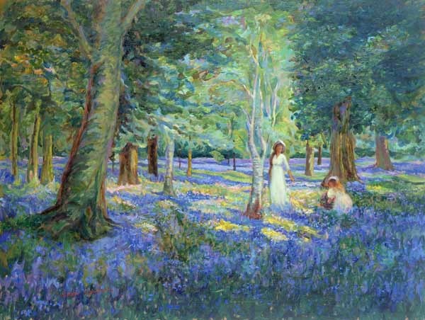 Bluebell Wood, 1908  od Robert  Tyndall
