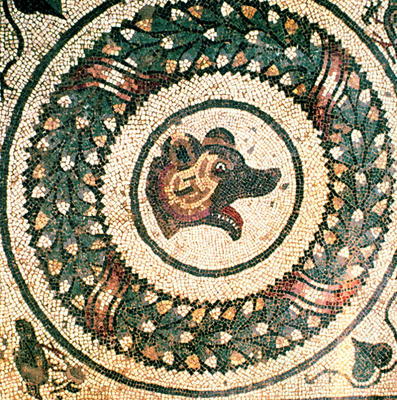Bear's Head, Roman mosaic, early 4th century (mosaic) od Roman