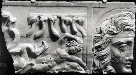 Relief depicting Jonah and the Whale, from the catacomb of St. Priscilla, Rome od Roman