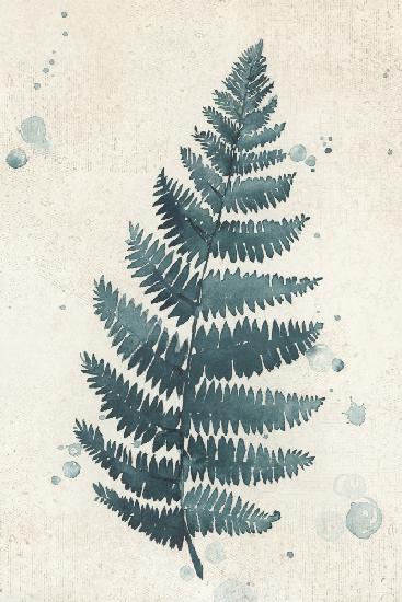 Teal watercolor fern 3