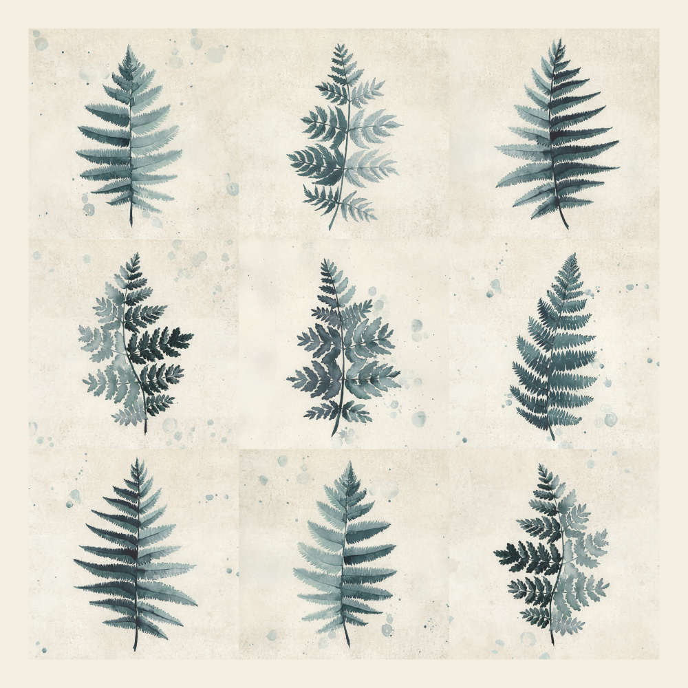 Nine ferns collage od Rosana Laiz Blursbyai