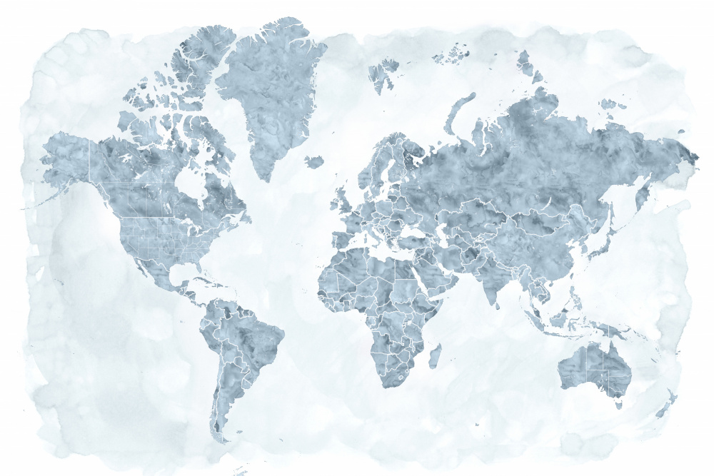 World map with outlined countries, Jacq od Rosana Laiz Blursbyai