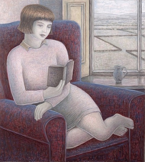 Girl Reading in Armchair, 2009 (oil on canvas)  od Ruth  Addinall