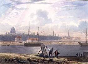 View across the Floating Harbour with the Cathedral and City Churches