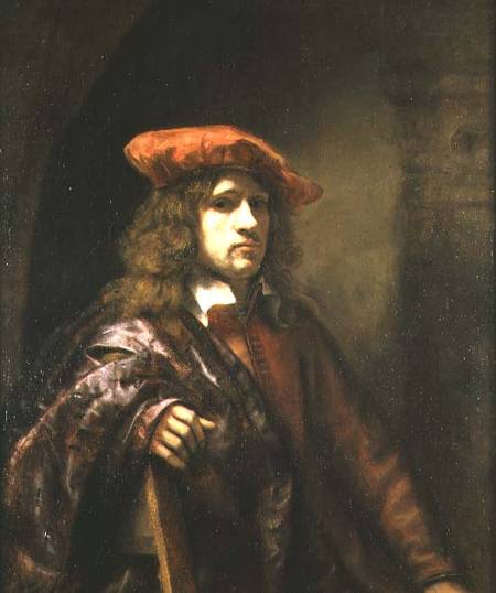 Portrait of a young man in a red cap od Samuel van Hoogstraten