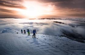 High above the fog