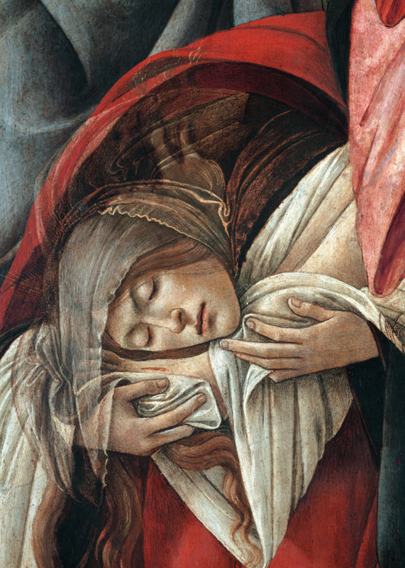 Lamentation over the Dead Christ, detail of Mary Magdalene od Sandro Botticelli