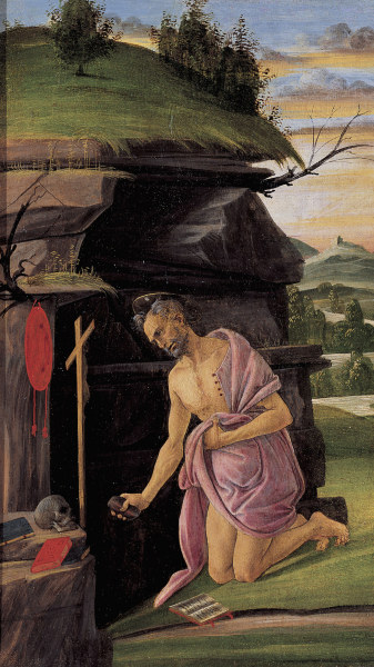 Botticelli / St. Jerome in the desert od Sandro Botticelli