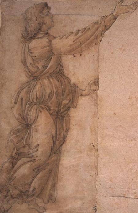 Study of an Angel  (for restored image see 80400) od Sandro Botticelli