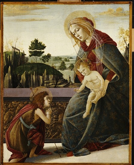 The Madonna and Child with the Young St. John the Baptish in a Landscape od Sandro Botticelli