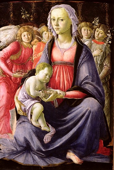 The Virgin and Child surrounded by Five Angels od Sandro Botticelli
