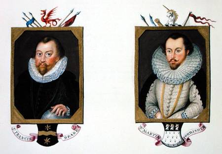 Double portrait of Sir Francis Drake (c.1540-96) and Sir Martin Frobisher (c.1535-94) from 'Memoirs od Sarah Countess of Essex