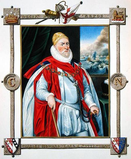 Portrait of Charles Howard (1536-1624) 2nd Baron of Effingham and 1st Earl of Nottingham from 'Memoi od Sarah Countess of Essex