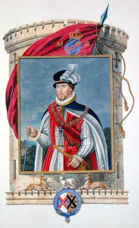 Portrait of John Dudley (1502?-53) Duke of Northumberland from 'Memoirs of the Court of Queen Elizab od Sarah Countess of Essex