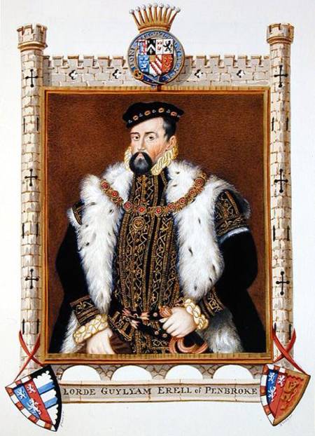 Portrait of William Herbert (c.1506-70) 1st Earl of Pembroke from 'Memoirs of the Court of Queen Eli od Sarah Countess of Essex