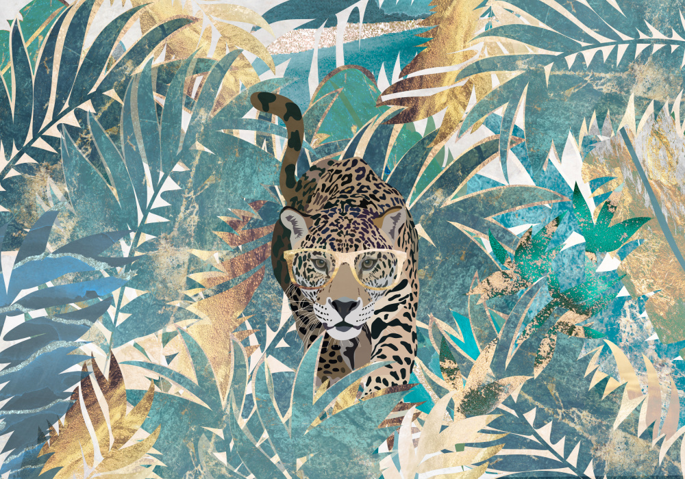 Jaguar Jungle Landscape Mural od Sarah Manovski