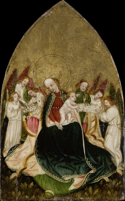 Virgin with Child Enthroned, Surrounded by Angels od Schwäbischer oder Oberrheinischer Meister um 1430
