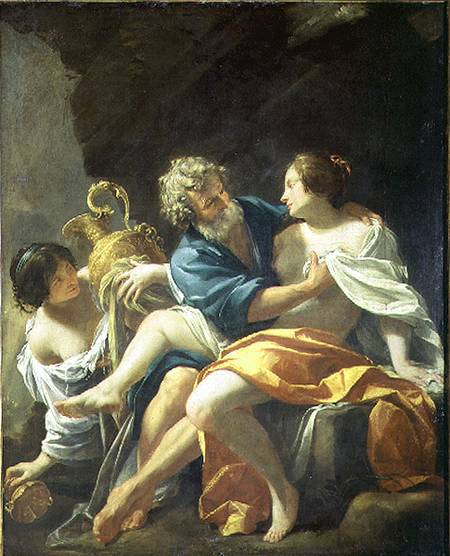 Lot and his Daughters od Simon Vouet