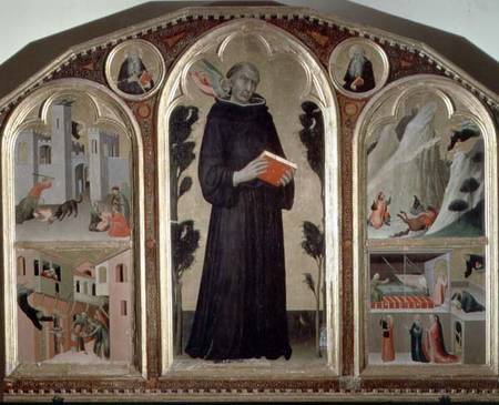 The Blessed Agostino Novello Altarpiece, with four of his miracles od Simone Martini