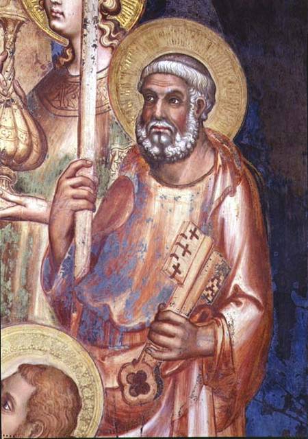 Maesta, detail of St. Peter od Simone Martini