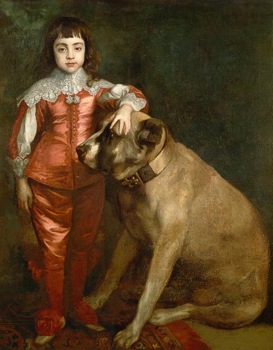 Full length portrait of Charles II as a boy with a mastiff od Sir Anthonis van Dyck