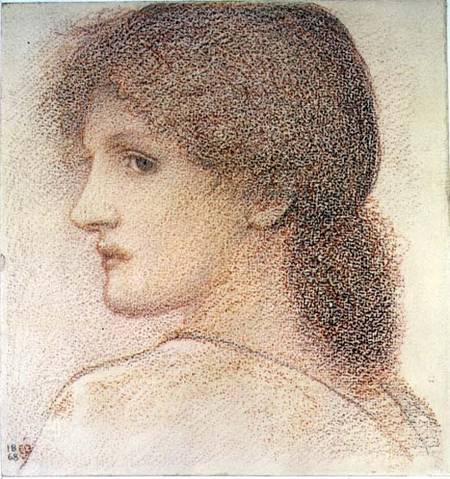 A Study of a Woman's Head, Turned to the Left od Sir Edward Burne-Jones