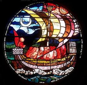 Ship of Souls, probably 1859 (stained glass) (detail of 120181)