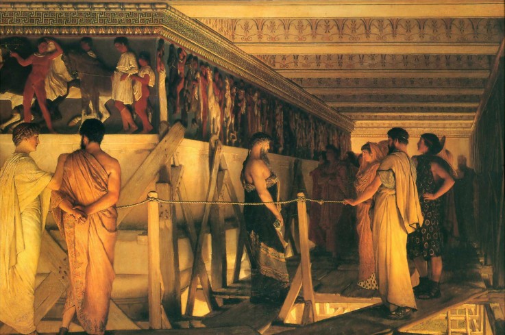 Phidias Showing the Frieze of the Parthenon to his Friends od Sir Lawrence Alma-Tadema