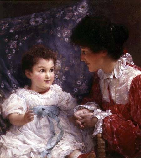 Portrait of Mrs George Lewis and her daughter Elizabeth od Sir Lawrence Alma-Tadema