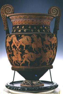 Red-figure volute krater depicting the Battle of the Greeks and the Amazons, Apulian (ceramic) (see od Sisyphus Painter
