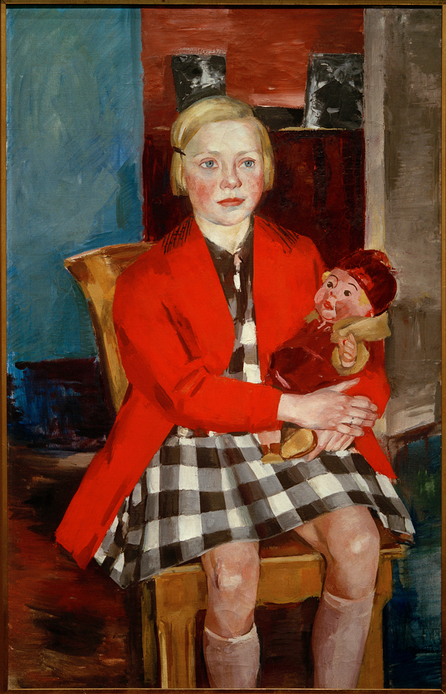 Mädchen mit Puppe (Käte Werner) od Stegemann Heinrich