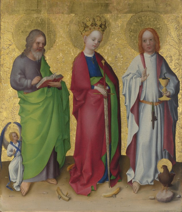 Saints Matthew, Catherine of Alexandria and John the Evangelist od Stephan Lochner