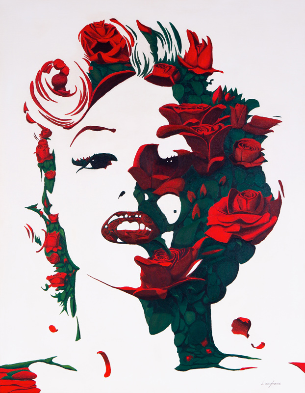 Marilyn Monroe červené růže od Stephen Langhans