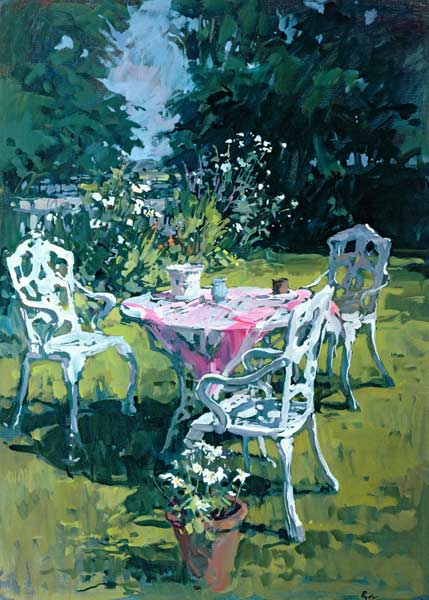 White Chairs at Belchester, 1997 (oil on canvas)  od Susan  Ryder