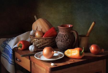 Still life with vegetables