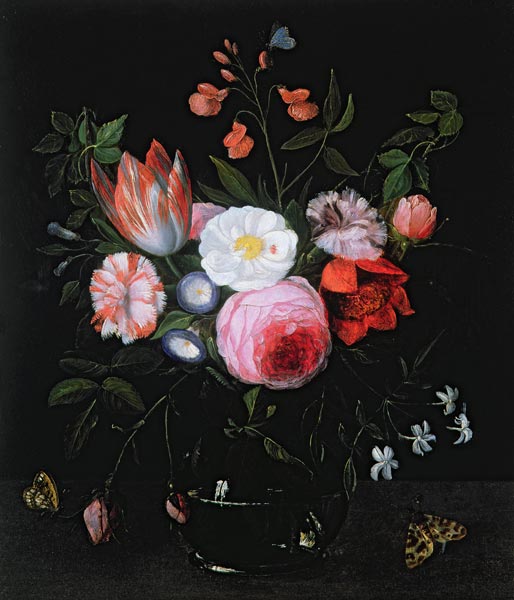 Spring Flowers in a glass vase od the Elder Kessel