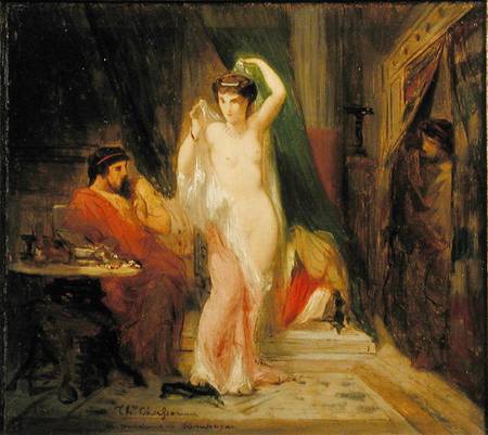Candaule, King of Lydia, Showing the Beauty of his Queen to his Confidant Gyges od Théodore Chassériau