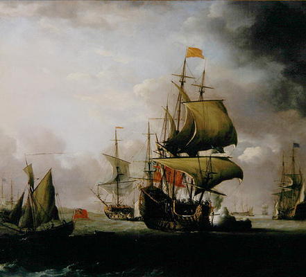 The Royal William returning to England (oil on canvas) od Thomas Allin