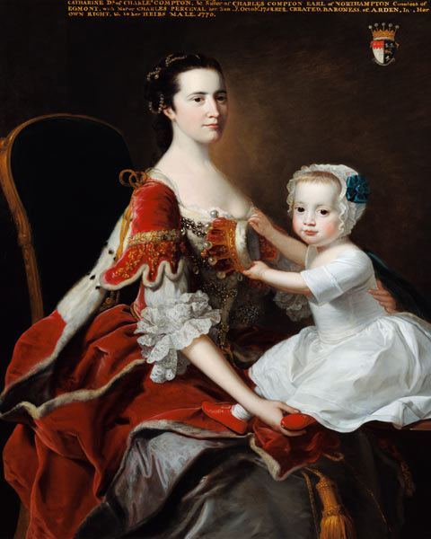 Portrait of Catherine Compton (d.1784) Countess of Egmont and her Eldest Son Charles Perceval (b.175 od Thomas Hudson