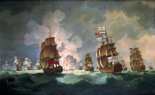 Nightly naval battle at piece of Vincent (on January 16th, 1780) od Thomas Luny