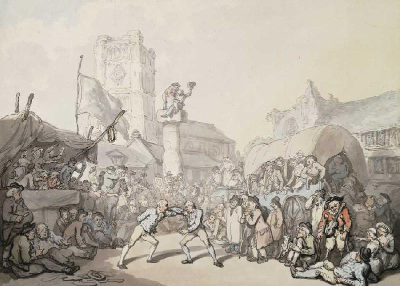 Ein Ringkampf in Cornwall. od Thomas Rowlandson