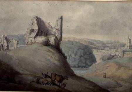 Harborough Castle, Yorkshire od Thomas Rowlandson