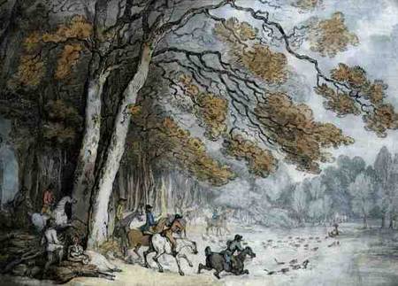 The Stag Hunt (pen & w/c on paper) od Thomas Rowlandson