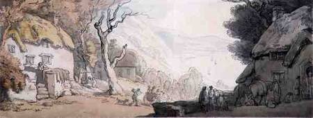 View from above the Cliffs, the Mumbles, South Wales (pen, w/c & pencil on od Thomas Rowlandson